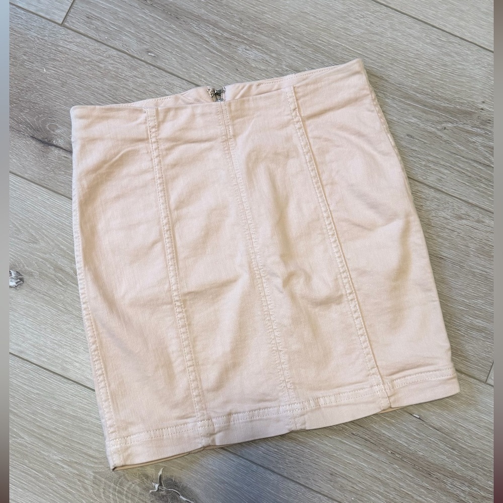 Free People denim Pink/Cream Skirt